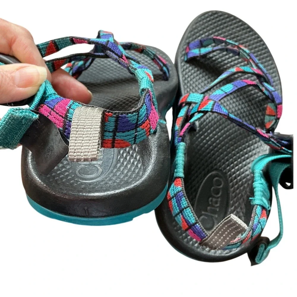Chaco‎ Kids ZX1 Ecotread  Break Teal Multicolor Strappy Hiking Sandals Size 1